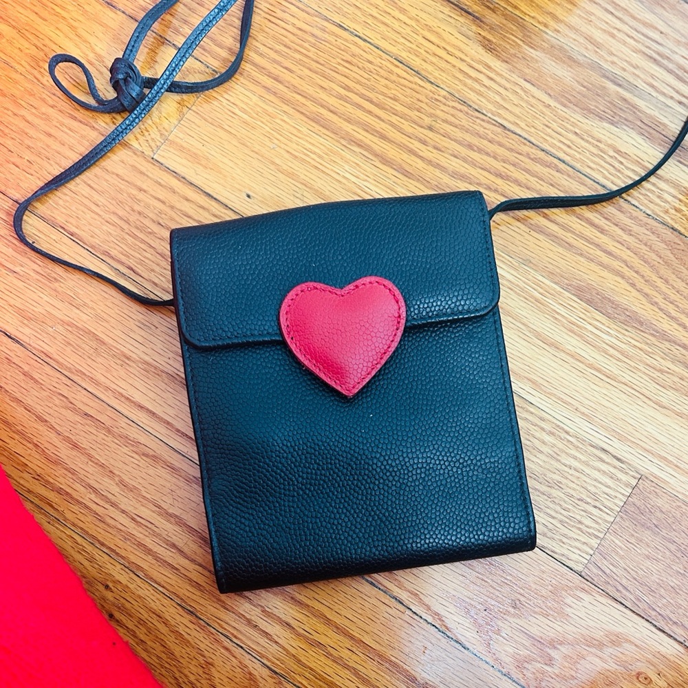 ❤️JP Ourse & Cie Leather Black & Red Heart Women's Bag